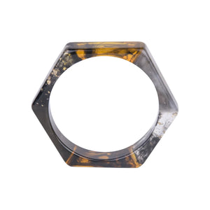 Resin Cuff Bracelet Hexagon Geometric Bangle Mix Colors Girl Jewelry