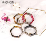 Resin Cuff Bracelet Hexagon Geometric Bangle Mix Colors Girl Jewelry