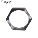 Resin Cuff Bracelet Hexagon Geometric Bangle Mix Colors Girl Jewelry