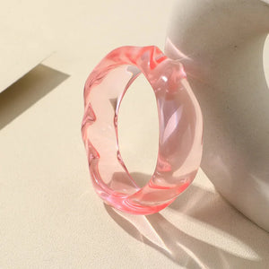 Resin Acrylic Bangles For Women Round Bangle Bracelets
