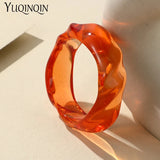 Resin Acrylic Bangles For Women Round Bangle Bracelets