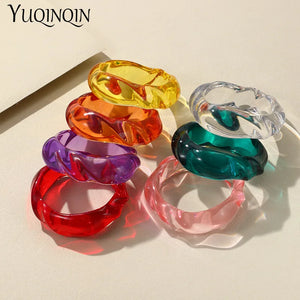 Resin Acrylic Bangles For Women Round Bangle Bracelets