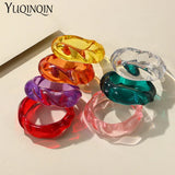 Resin Acrylic Bangles For Women Round Bangle Bracelets