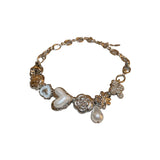 Pearl Heart Choker Necklace for Women's Girl