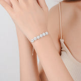 925 Sterling Silver Crystal Beads Bracelet Set for Women