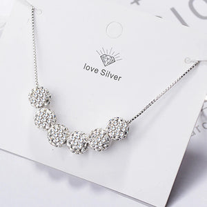 925 Sterling Silver Crystal Beads Bracelet Set for Women