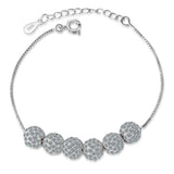925 Sterling Silver Crystal Beads Bracelet Set for Women