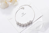 925 Sterling Silver Crystal Beads Bracelet Set for Women
