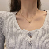 14K Real Heart Shaped Chain Pendant Necklace for Women Jewelry
