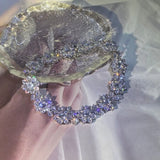 Flower Diamond Bracelet 925 Sterling Silver Wedding Bangle