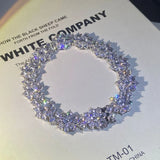 Flower Diamond Bracelet 925 Sterling Silver Wedding Bangle