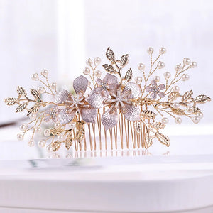 Flower Pearl Bridal Hair Combs Wedding Hair Accessories Headpiece