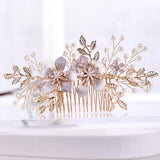 Flower Pearl Bridal Hair Combs Wedding Hair Accessories Headpiece