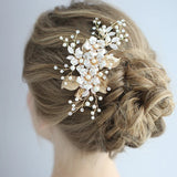 Flower Wedding Hair Accessories Pearl Rhinestone Hairpin Headdress Bridal Tiara