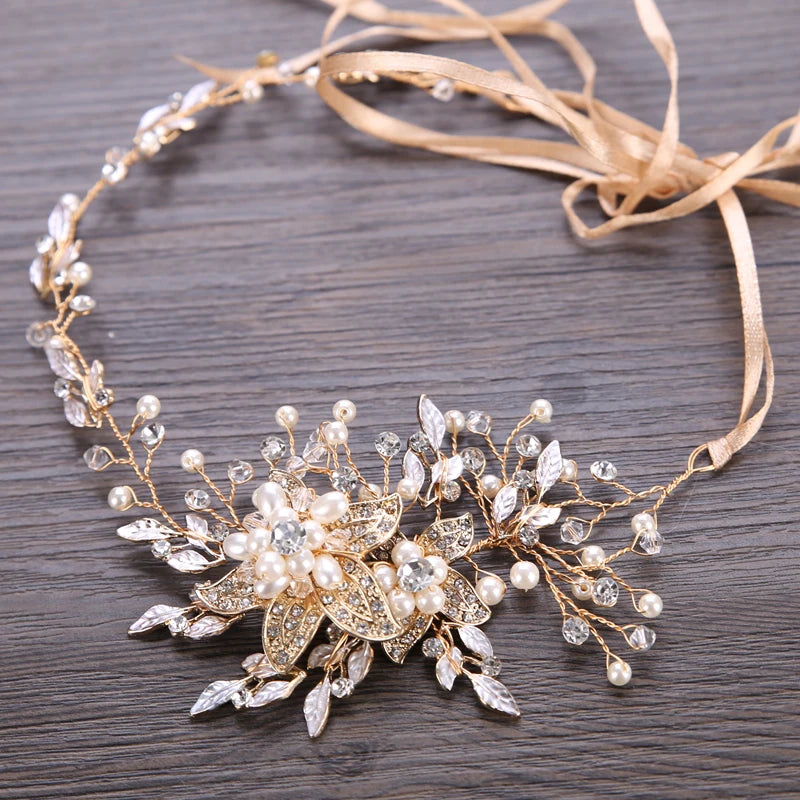 Pearl Crystal Headband Wedding HairBand Bridal Hair Accessories