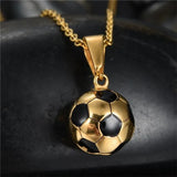 Football Link Chain Soccer Charm Necklace Pendant Sport Ball Jewelry Men Boy