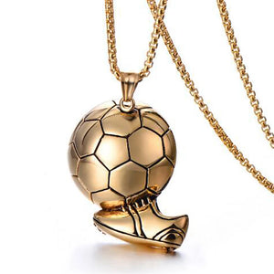 Football Link Chain Soccer Charm Necklace Pendant Sport Ball Jewelry Men Boy Chi