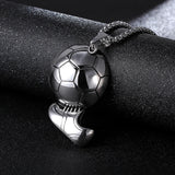 Football Link Chain Soccer Charm Necklace Pendant Sport Ball Jewelry Men Boy Chi