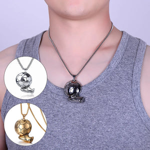 Football Link Chain Soccer Charm Necklace Pendant Sport Ball Jewelry Men Boy Chi