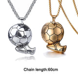 Football Link Chain Soccer Charm Necklace Pendant Sport Ball Jewelry Men Boy Chi