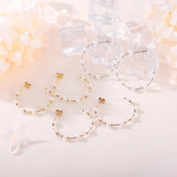French Shell Pearls Dangle Earrings Stainless Steel Drop Ear Jewelry