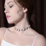 Freshness Choker Necklace Small Flowers Velvet Jewelry Gift for Lady
