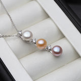 Freshwater Pearl Necklace Women,925 Silver Pendant Bridal Gift