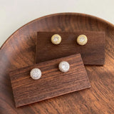 Round Fish Eye High Carbon Zircon Stud Earrings