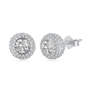Round Fish Eye High Carbon Zircon Stud Earrings