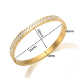 Zircon Rhinestone Stainless Steel Bracelet Bangle Crystal Jewelry Gift