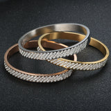 Zircon Rhinestone Stainless Steel Bracelet Bangle Crystal Jewelry Gift