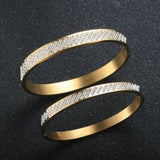 Zircon Rhinestone Stainless Steel Bracelet Bangle Crystal Jewelry Gift