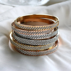 Zircon Rhinestone Stainless Steel Bracelet Bangle Crystal Jewelry Gift