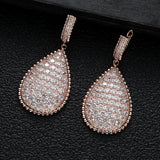 Geometric CZ Drop Earrings for Women Wedding Dubai Bridal Jewelry