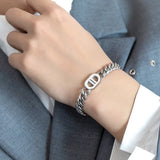 Geometric Double D Titanium Steel Bracelet