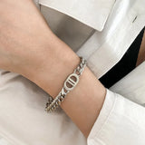 Geometric Double D Titanium Steel Bracelet