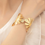 Geometric Leaf Metal Bracelet For Women Party Holiday Gift Jewelry