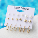 Geometric Star Heart Rhinestone Earrings Set