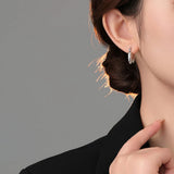 925 Sterling Silver U-shaped Hoop Earrings