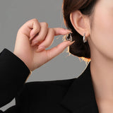 925 Sterling Silver U-shaped Hoop Earrings