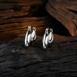 925 Sterling Silver U-shaped Hoop Earrings