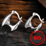 925 Sterling Silver U-shaped Hoop Earrings