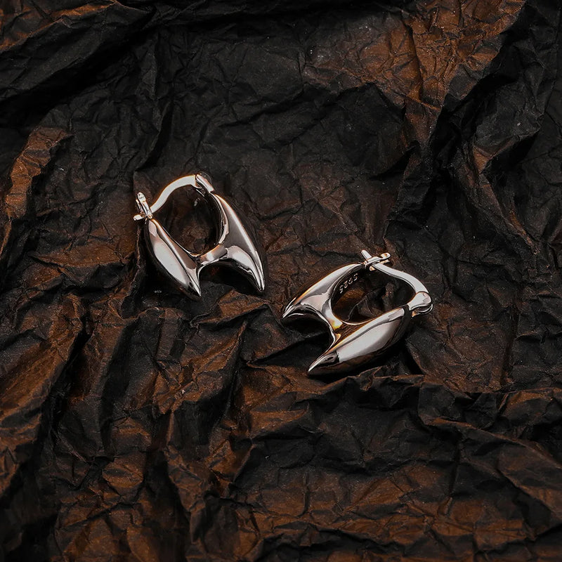 925 Sterling Silver U-shaped Hoop Earrings