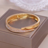 Crystal Cuff Bracelet Rose Bangles Female Jewelry Accessory