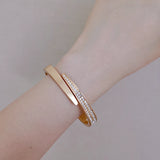 Crystal Cuff Bracelet Rose Bangles Female Jewelry Accessory