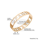 Stainless Steel Bracelet Bangle with Rhinestone FAMILY Letters Charms