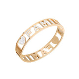 Stainless Steel Bracelet Bangle with Rhinestone FAMILY Letters Charms