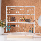 3-Layer Earring Jewelry Display Stand with Wooden Base