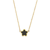 Acrylic Flower Pendant Necklace Earrings Set 18k Plated