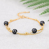 Pearl 925 Sterling Silver Bracelet Double Layer